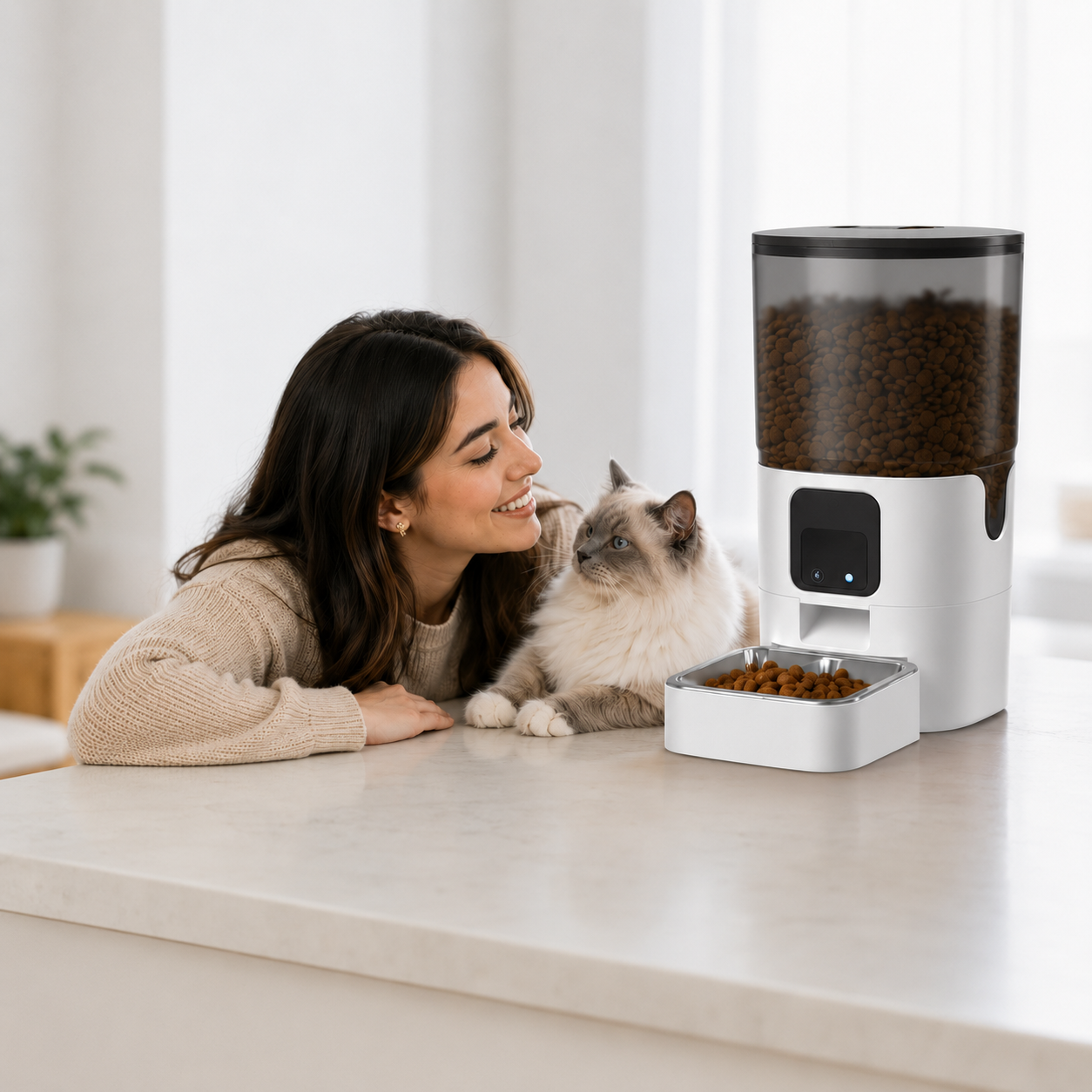 BarkTech Smart Automatic Pet Feeder with Wi-Fi Control